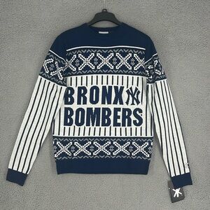 New York Yankees Klew ugly pullover long sleeve sweater men’s small stretch MLB